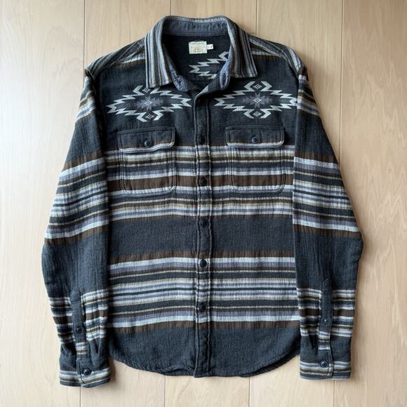 Faherty Doug Good Feather Canyon Shirt S Multicolor Argyle Flannel Western - Picture 2 of 9